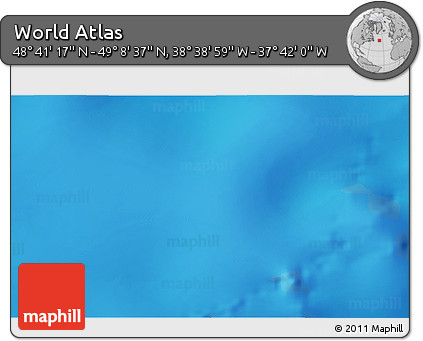Physical 3D Map of the Area around 48° 54' 57" N, 38° 10' 29" W