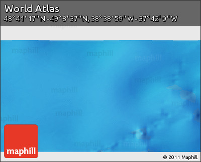 Physical 3D Map of the Area around 48° 54' 57" N, 38° 10' 29" W