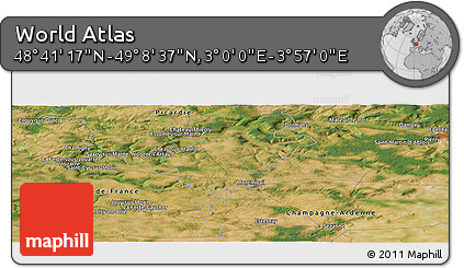 Satellite Panoramic Map of the Area around 48° 54' 57" N, 3° 28' 30" E
