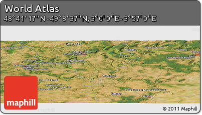 Satellite Panoramic Map of the Area around 48° 54' 57" N, 3° 28' 30" E