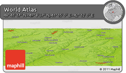 Physical Panoramic Map of the Area around 48° 54' 57" N, 41° 43' 30" E