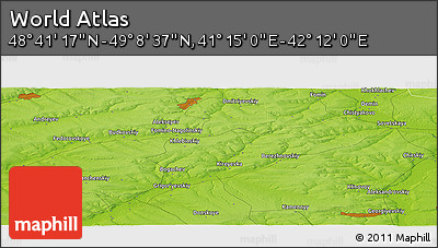 Physical Panoramic Map of the Area around 48° 54' 57" N, 41° 43' 30" E