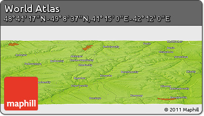 Physical Panoramic Map of the Area around 48° 54' 57" N, 41° 43' 30" E