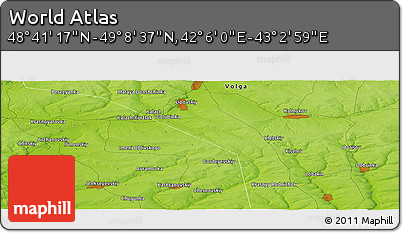 Physical Panoramic Map of the Area around 48° 54' 57" N, 42° 34' 30" E