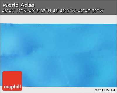 Physical 3D Map of the Area around 48° 54' 57" N, 43° 16' 29" W