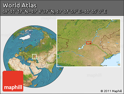 Satellite Location Map of the Area around 48° 54' 57" N, 44° 16' 29" E