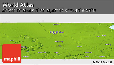 Physical Panoramic Map of the Area around 48° 54' 57" N, 47° 40' 29" E