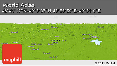 Physical Panoramic Map of the Area around 48° 54' 57" N, 49° 22' 30" E