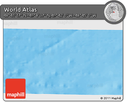 Political 3D Map of the Area around 48° 54' 57" N, 49° 13' 30" W