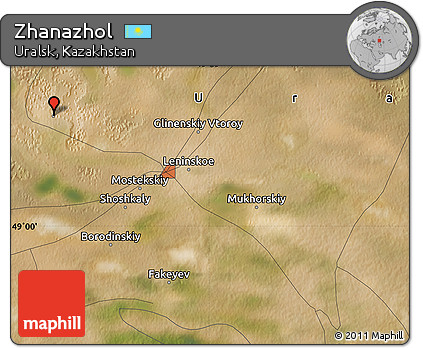 Satellite Map of Zhanazhol