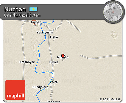 Shaded Relief 3D Map of Nuzhan