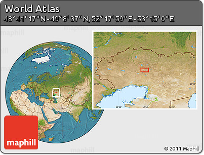 Satellite Location Map of the Area around 48° 54' 57" N, 52° 46' 29" E