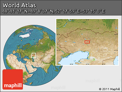 Satellite Location Map of the Area around 48° 54' 57" N, 52° 46' 29" E