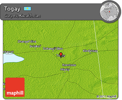 Physical 3D Map of Togay