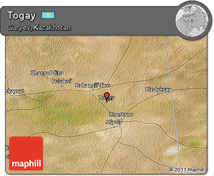 Satellite 3D Map of Togay