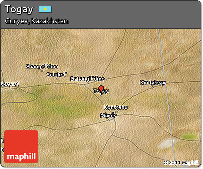 Satellite 3D Map of Togay