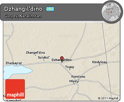 Shaded Relief 3D Map of Dzhangil'dino