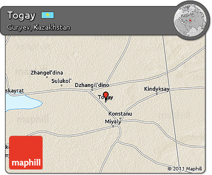 Shaded Relief 3D Map of Togay