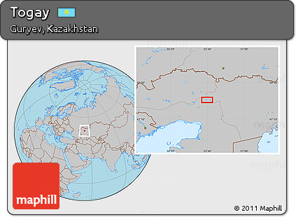 Gray Location Map of Togay