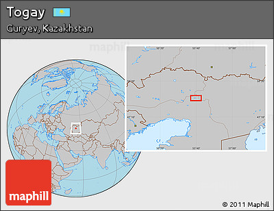 Gray Location Map of Togay
