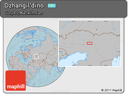 Gray Location Map of Dzhangil'dino, hill shading