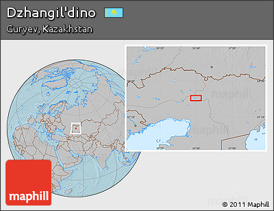 Gray Location Map of Dzhangil'dino, hill shading