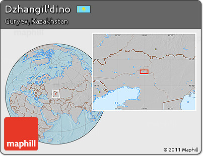 Gray Location Map of Dzhangil'dino, hill shading