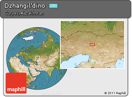 Satellite Location Map of Dzhangil'dino