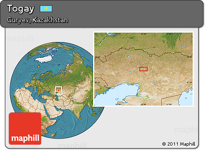 Satellite Location Map of Togay