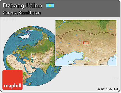 Satellite Location Map of Dzhangil'dino