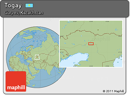 Savanna Style Location Map of Togay