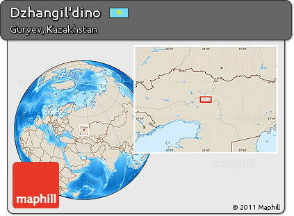 Shaded Relief Location Map of Dzhangil'dino