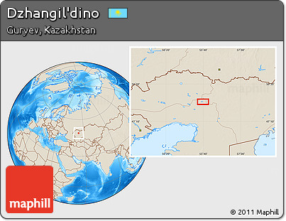 Shaded Relief Location Map of Dzhangil'dino