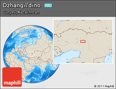 Shaded Relief Location Map of Dzhangil'dino