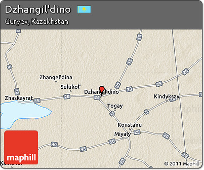 Shaded Relief Map of Dzhangil'dino