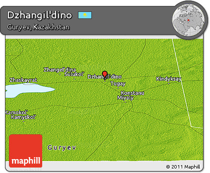 Physical Panoramic Map of Dzhangil'dino