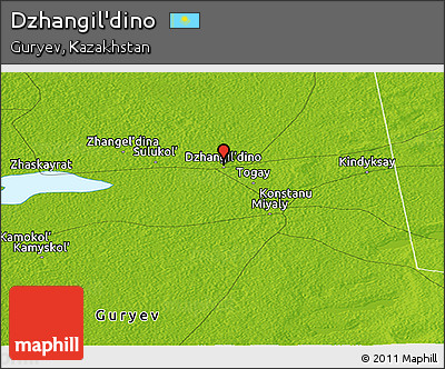 Physical Panoramic Map of Dzhangil'dino