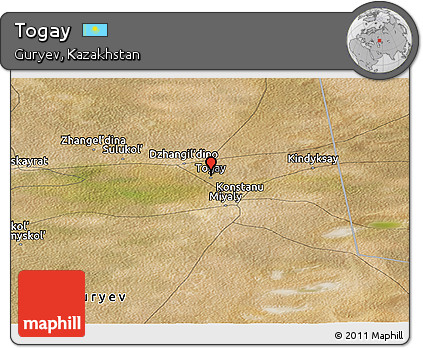 Satellite Panoramic Map of Togay