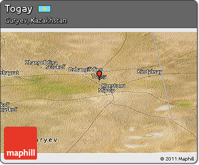 Satellite Panoramic Map of Togay