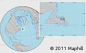 Gray Location Map of the area around 48° 54' 57" N, 54° 19' 30" W