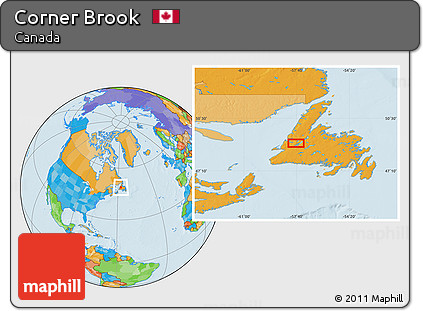 Political Location Map of Corner Brook