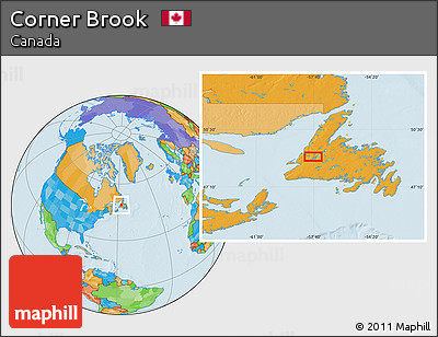 Political Location Map of Corner Brook