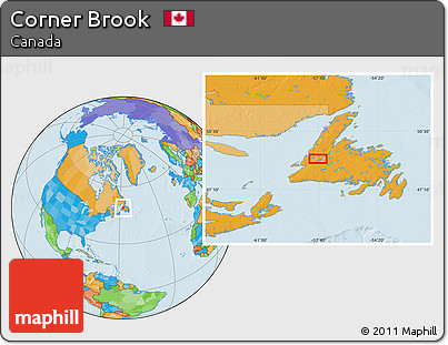 Political Location Map of Corner Brook