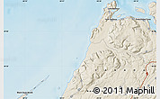 Shaded Relief Map of the area around 48° 54' 57" N, 58° 34' 30" W