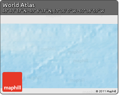 Physical 3D Map of the Area around 48° 54' 57" N, 61° 7' 30" W