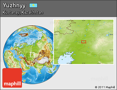 Physical Location Map of Yuzhnyy