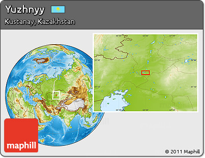 Physical Location Map of Yuzhnyy