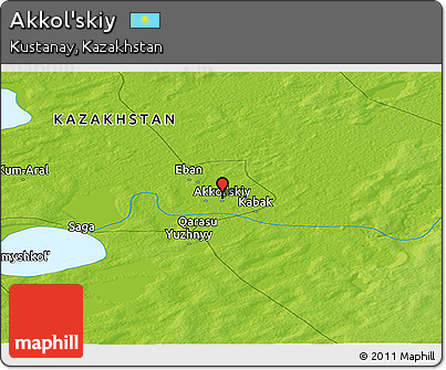 Physical Panoramic Map of Akkol'skiy