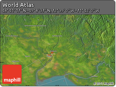 Satellite Map of the Area around 48° 54' 57" N, 72° 10' 30" W