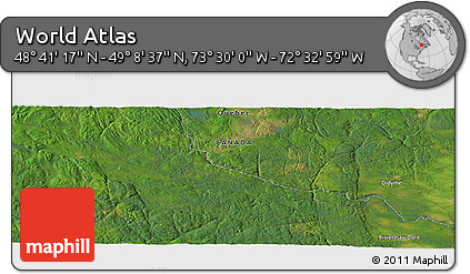 Satellite Panoramic Map of the Area around 48° 54' 57" N, 73° 1' 30" W